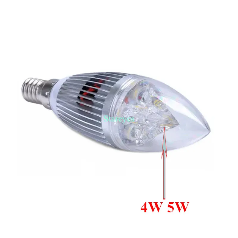 고출력 LED 촛불 조명, 밝기 조절 가능, 3W, 4W, 5W, E14, E27, 스포트라이트 전구, 펜던트 램프, 샹들리에, led 드롭라이트 조명, 1 개