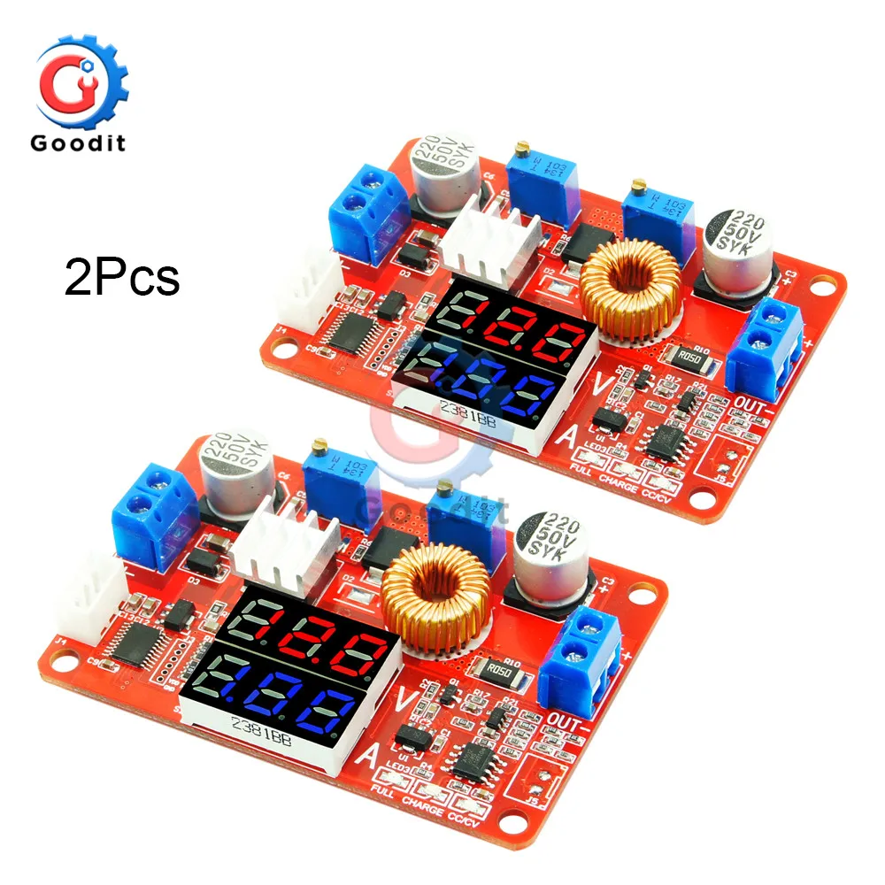 

2Pcs/Lot Adjustable DC 5-35V Step-down Module Constant Current Voltage Regulated Converter Power Supply Module 5A 75W