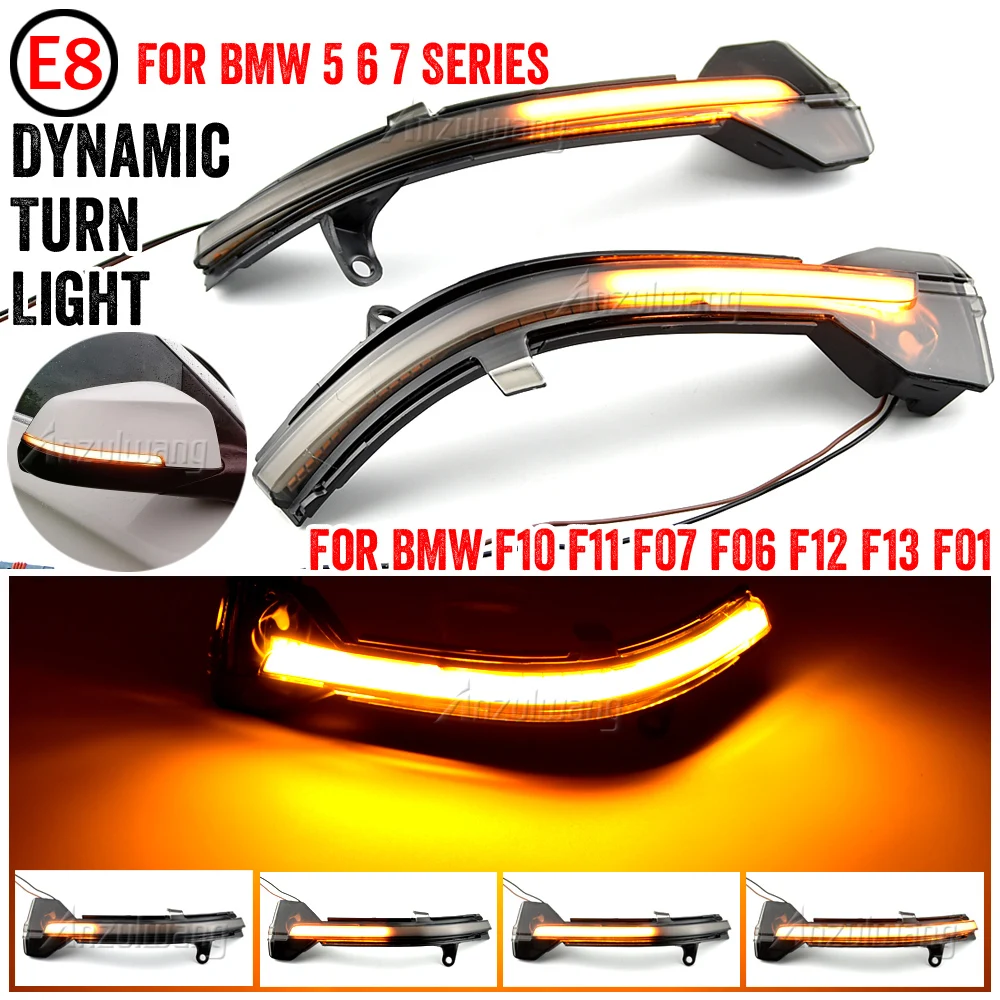 LED Dynamic Turn Signal Blinker Flowing Water Flashing Light For BMW 5 6 7 Series F10 F11 F07 F06 F12 F13 F01 F02