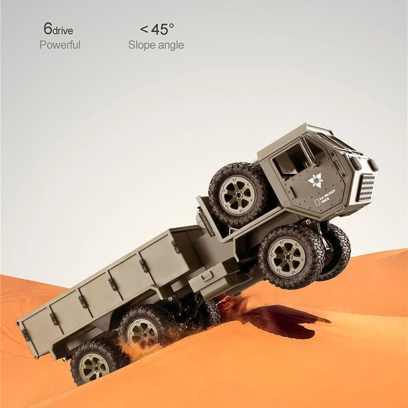 Simulação de caminhão militar com câmera hd, transmissão wi-fi, controle de telefone, carro rc, 2.4g, seis rodas, drift, veículos, presentes, carro
