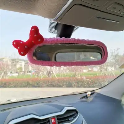 Rearview Mirror Cover Cute Car Interior Decoration Car Reversing Mirror Cover Decoration Cartoon Butterfly Knot