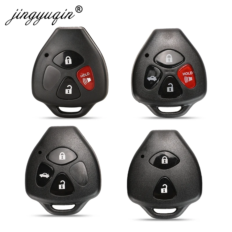 Jingyuqin Obudowa kluczyka do Toyota Corolla Camry Avensis Reiz RAV4 Crown Avalon Venza Matrix Yaris 2/3/4 Przycisk zdalnego kluczyka samochodowego
