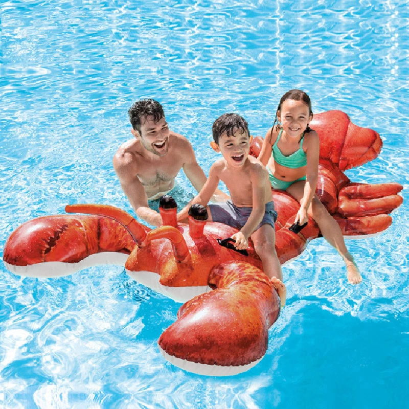 WolFAce Fun Shaped Lobster Inflatable Child Ride Summer Inflatable Swimming Pool Water Hammock Air Mattresses Cushion Beach