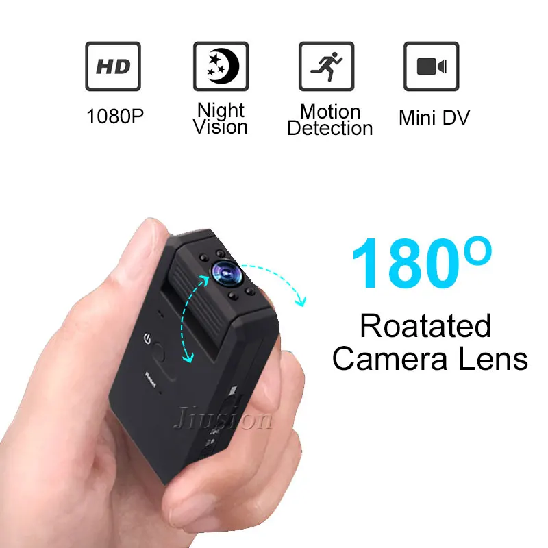 Minicámara HD 1080P con visión nocturna, videocámara con Sensor de movimiento, DV, grabadora de Audio y vídeo, 10 horas