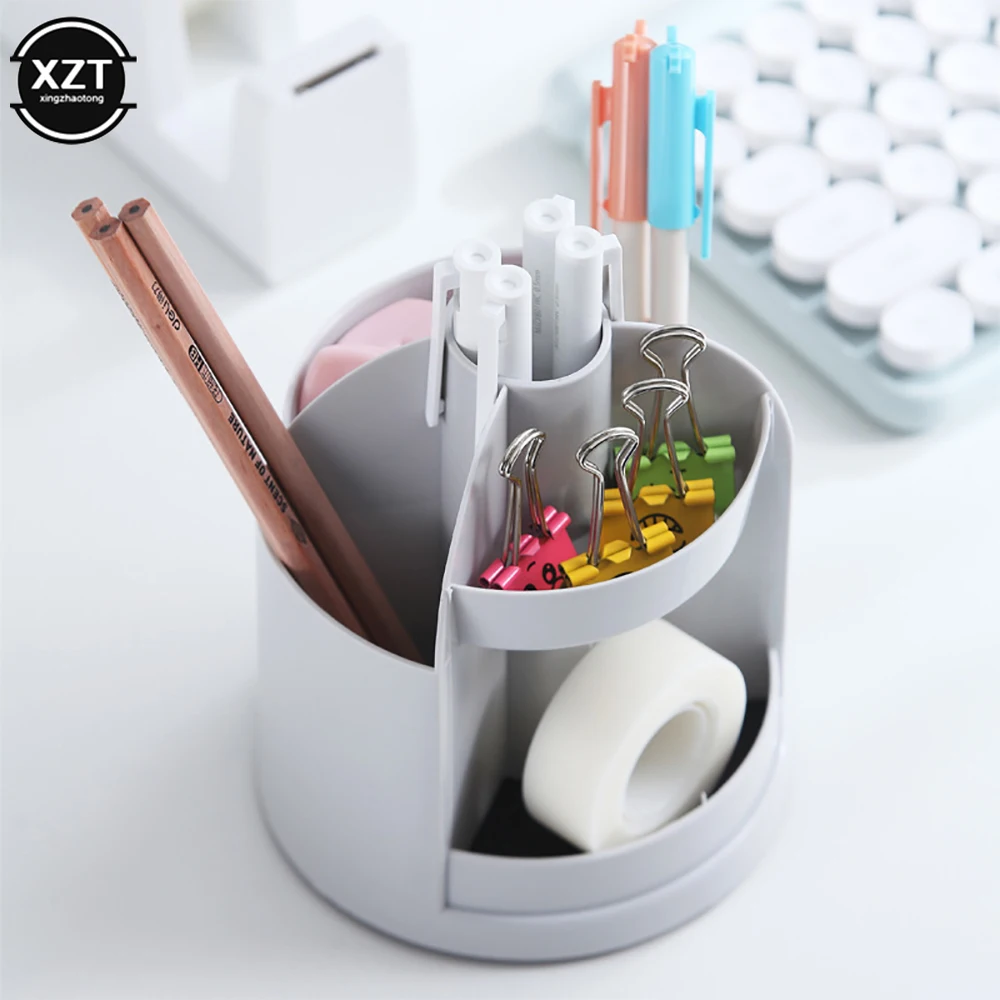 Creative Multifunctional Rotation Desktop Organizer  Stand Pen Holder Makeup Storage Box School Office Accessories Stationery