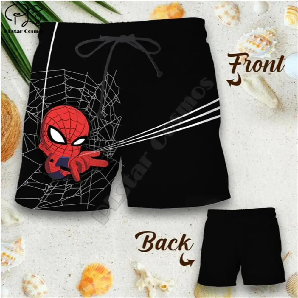 Couple Matching - Spider Love 3D Printed Shorts Unisex Elastic Waist Shorts Summer Quick Dry Beach Harajuku Casual Cool Shorts