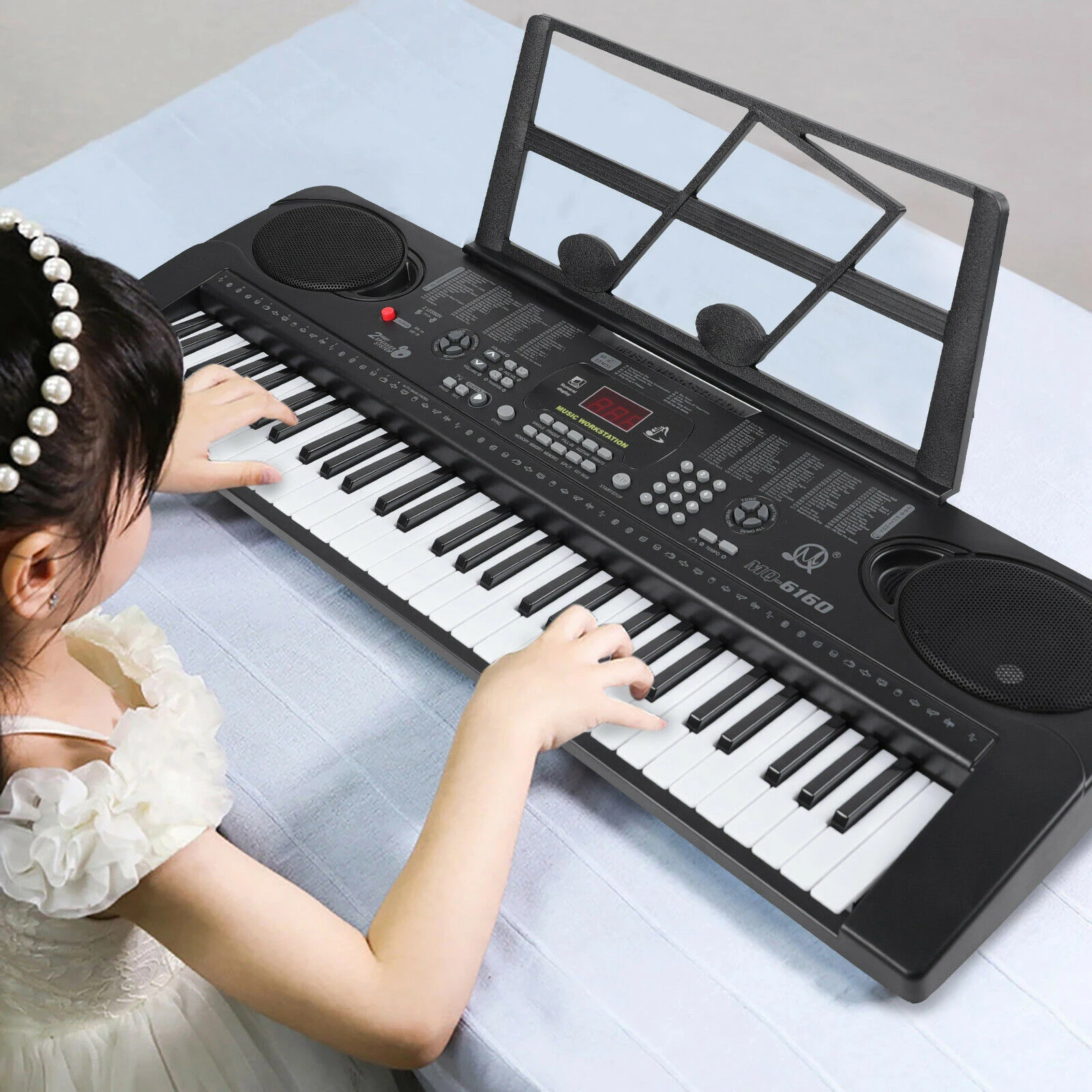 ABS 61 Key Piano Keyboard Compact Organ Music Keyboard  with Micorphone Birthday Gifts for Kids& Adults Beginners