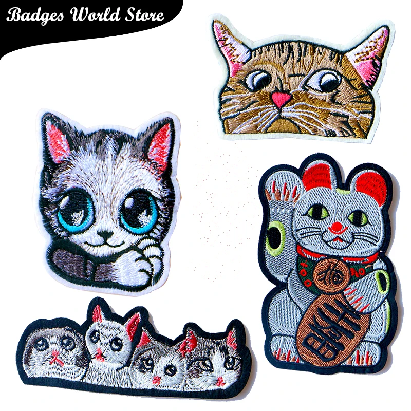 

1PCS Cute Small Animal Cartoon 3D Cat Patch for Clothing Sticker for Children Boy Girl DIY Patches T-shirt Heat Transfer Badges