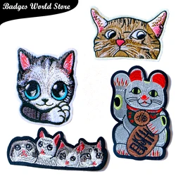 1PCS Cute Small Animal Cartoon 3D Cat Patch for Clothing Sticker for Children Boy Girl DIY Patches T-shirt Heat Transfer Badges