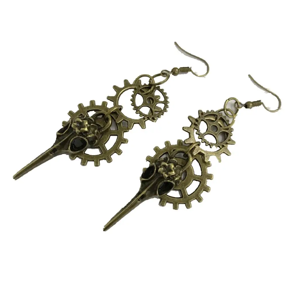 Steampunk Earrings Gear Goth Butterfly/Wings Style