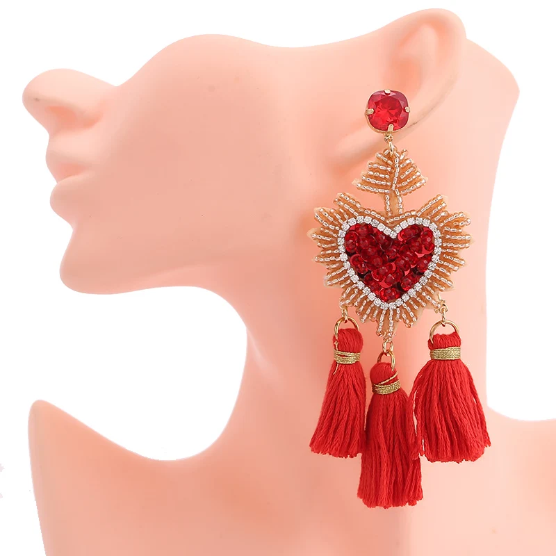 New Fashion Tassel Drop Earrings For Women\'s Earrings Oorbellen Beads Fashion Trendy Jewelry For Wedding Engagement Party