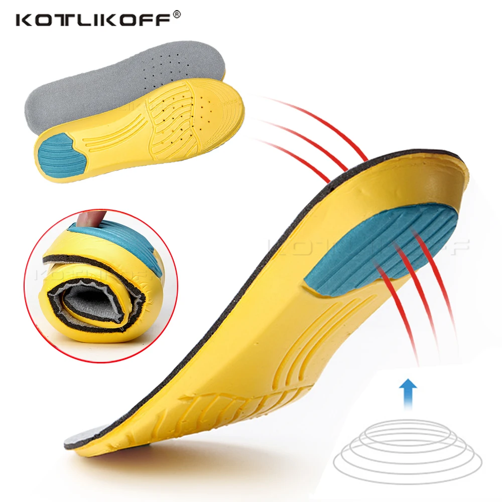 KOTLIKOFF Sport Damping Insoles Support Arch Insoles Stretch Breathable Feet Soles Pad Orthotic Shoes Running Cushion Insoles