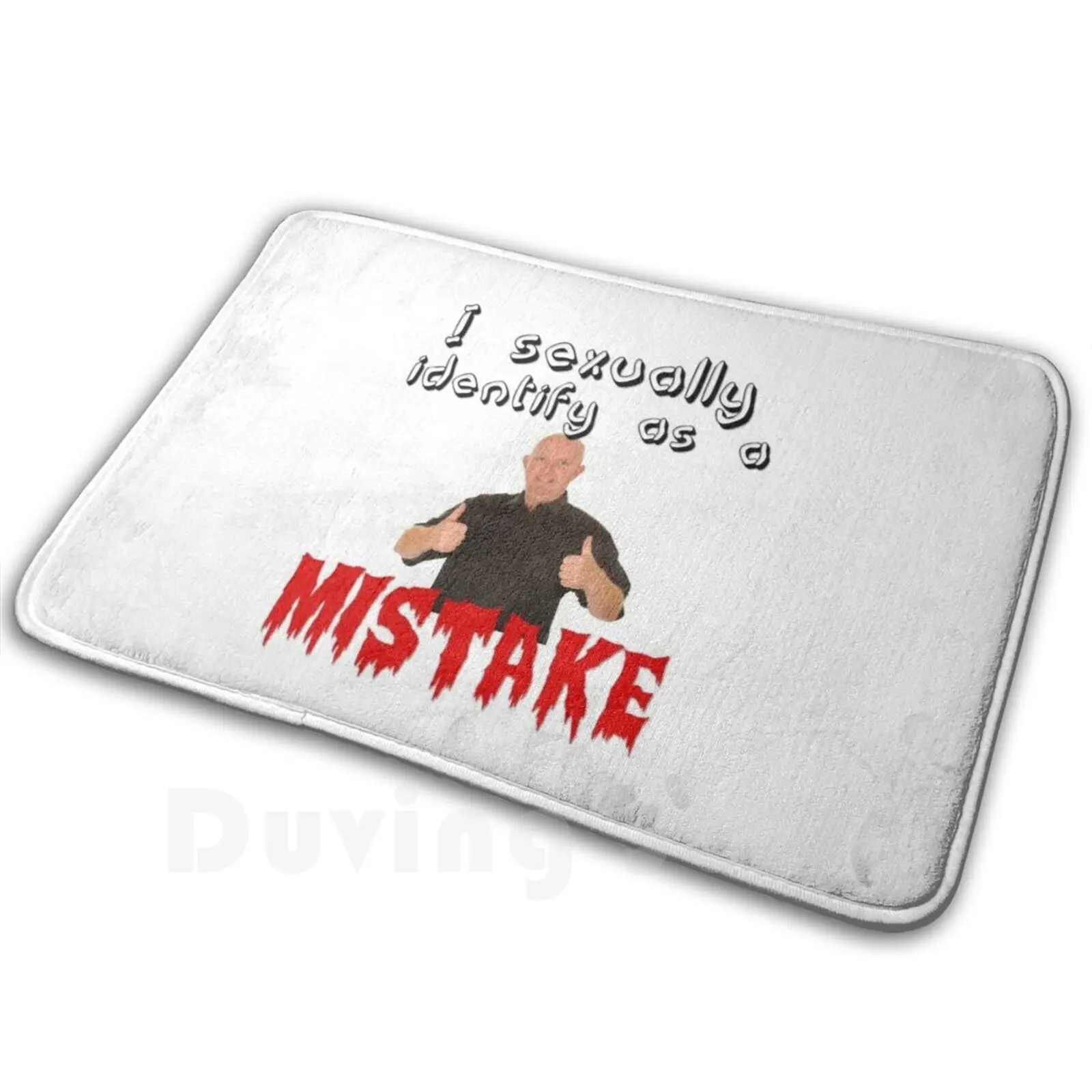 I Sexually Identify As A Mistake Carpet Mat Rug Cushion Soft Non-Slip Meme Dank Meme Callmecarson Quackity Funny Cscoop