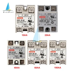 SSR -10AA/25AA/40AA/60AA/100AA AC Control AC SSR White Shell Single Phase Solid State Relay Without Plastic Cover