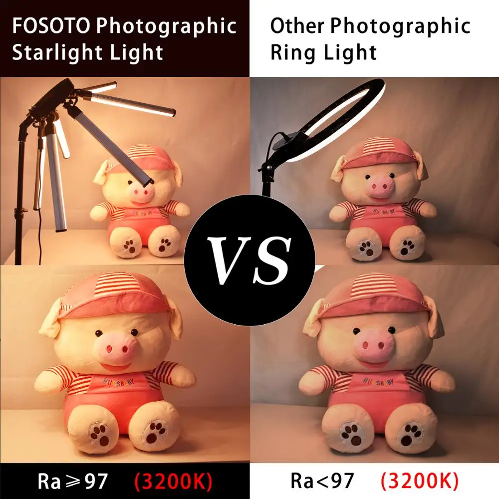 fosoto Photography LED Star Ring Light 120W Multimedia Extreme Ring Video Lamp With Tripod Stand For Phone Camera Youtube