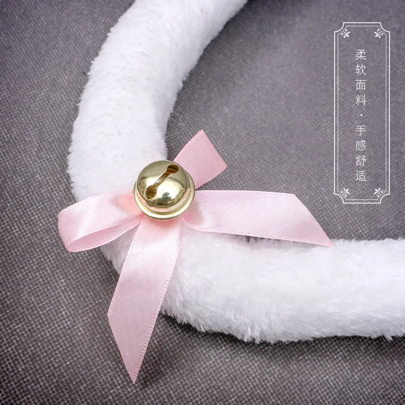 Creative Japanese Anime Fox Tail Cosplay Props Fox Ear Tail Plush Cat Wolf Ears Bell Fur Headband Halloween Party Girls Gift