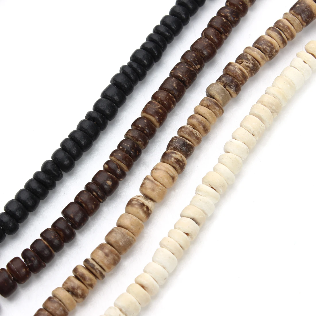 300pcs Natural Wooden Beads 5/10mm Flat Round Coconut Shell Wood Loose Spacer Beads For DIY Craft Jewelry Making Buddhism Bijoux