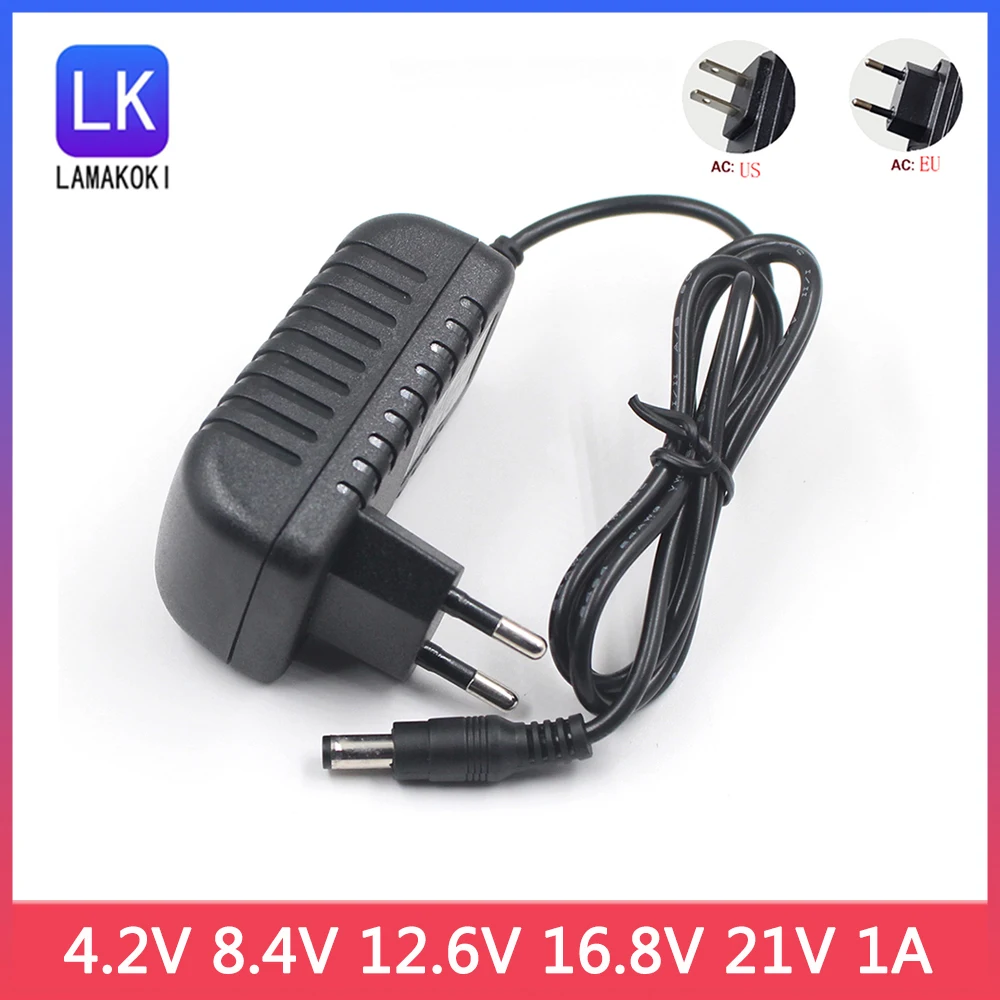 4.2V 8.4V 12.6V 16.8V 21V 1000MA AC/DC Adapter Power Supply 4.2 8.4 12.6 16.8 V Volt Charger for 18650 Lithium Battery