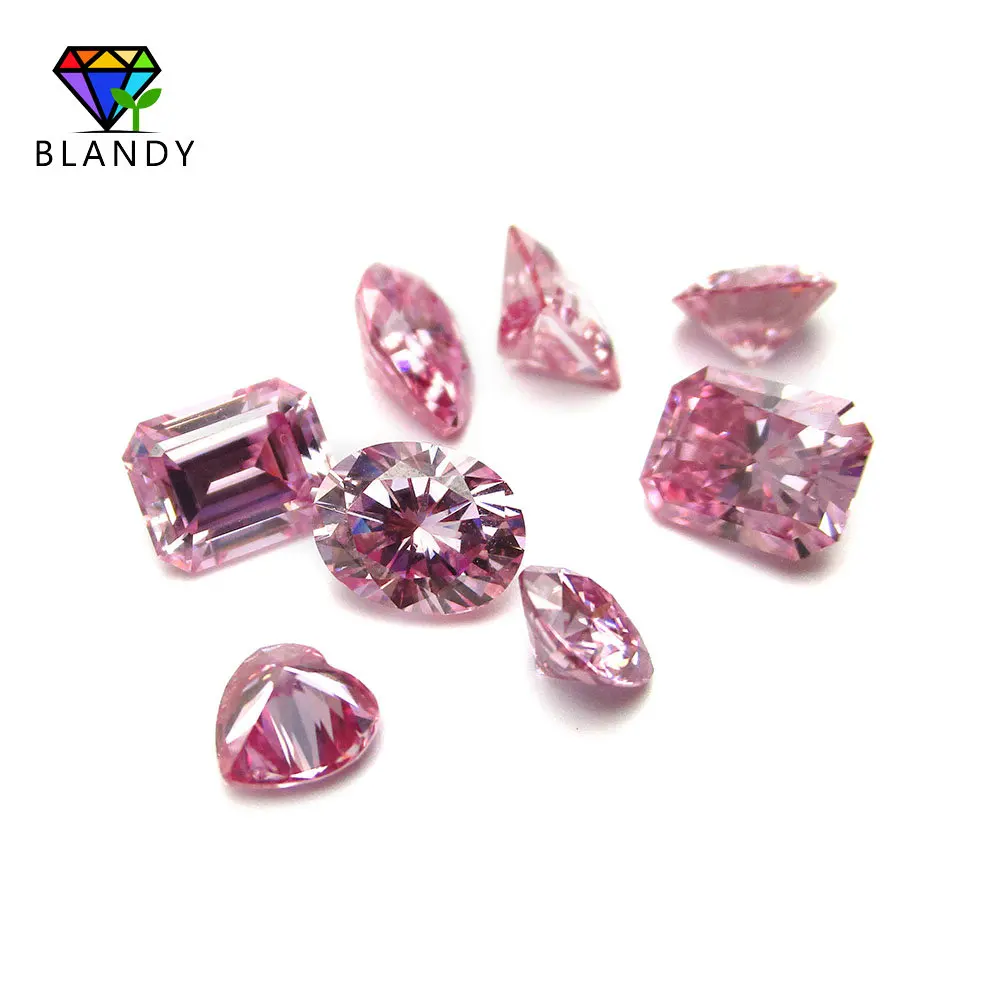 Free Shipping 6*6mm Cushion Cut Pink Moissanite Stone Synthetic Gemstone Lab Diamond For Women Jewelry