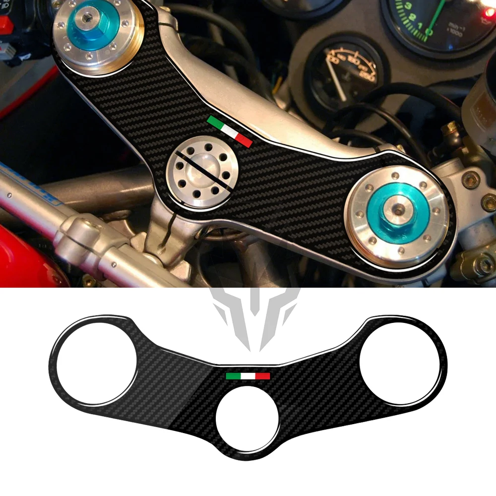 

3D Carbon Look Motorcycle Top Triple Clamp Yoke Sticker For 748 748R SP 916S 996 R 998 Biposto