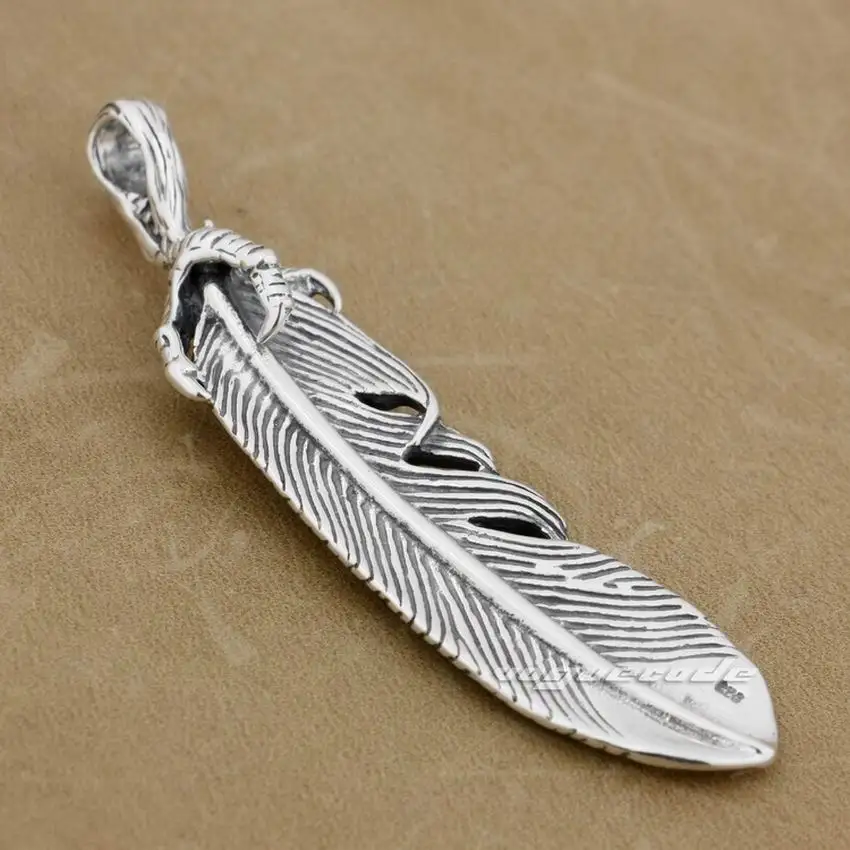 

Huge 925 Sterling Silver Eagle Claw Leather Pendant Biker Rock Punk Jewelry 9H007