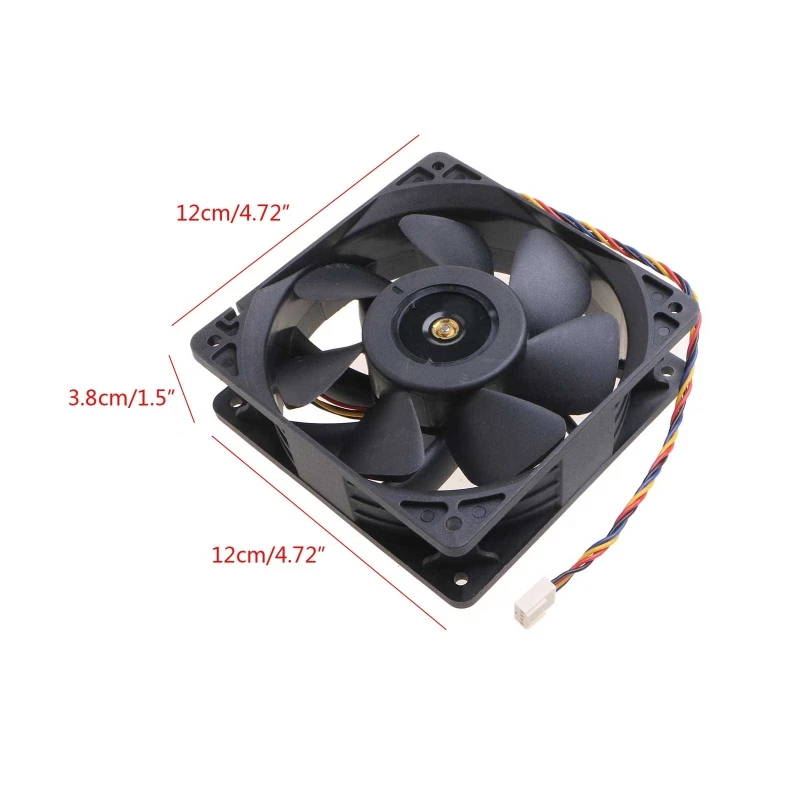 Para avalon miner 1066 ventilador de refrigeração 120mm 12cm de alta velocidade fluxo de ar cfm poderoso df1203812b2fn 12v 7000r duplo rolamento de esferas