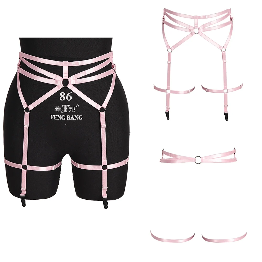 Harajuku Straps Adjust Waist Suspender Belt Size Body Harness Women Sexy Stocking Garters Punk Goth Accessories Dance Wear