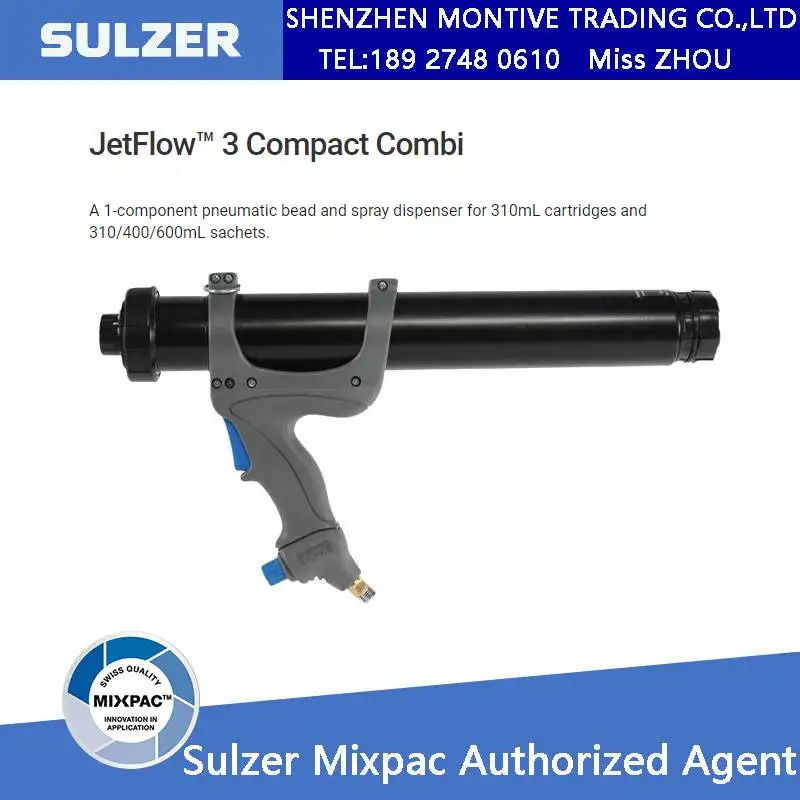 JetFlow 3 Compact Combi A 1-Component Pneumatic Bead And Spray Dispenser For 310mL Cartridges And 310/400/600mL Sachets