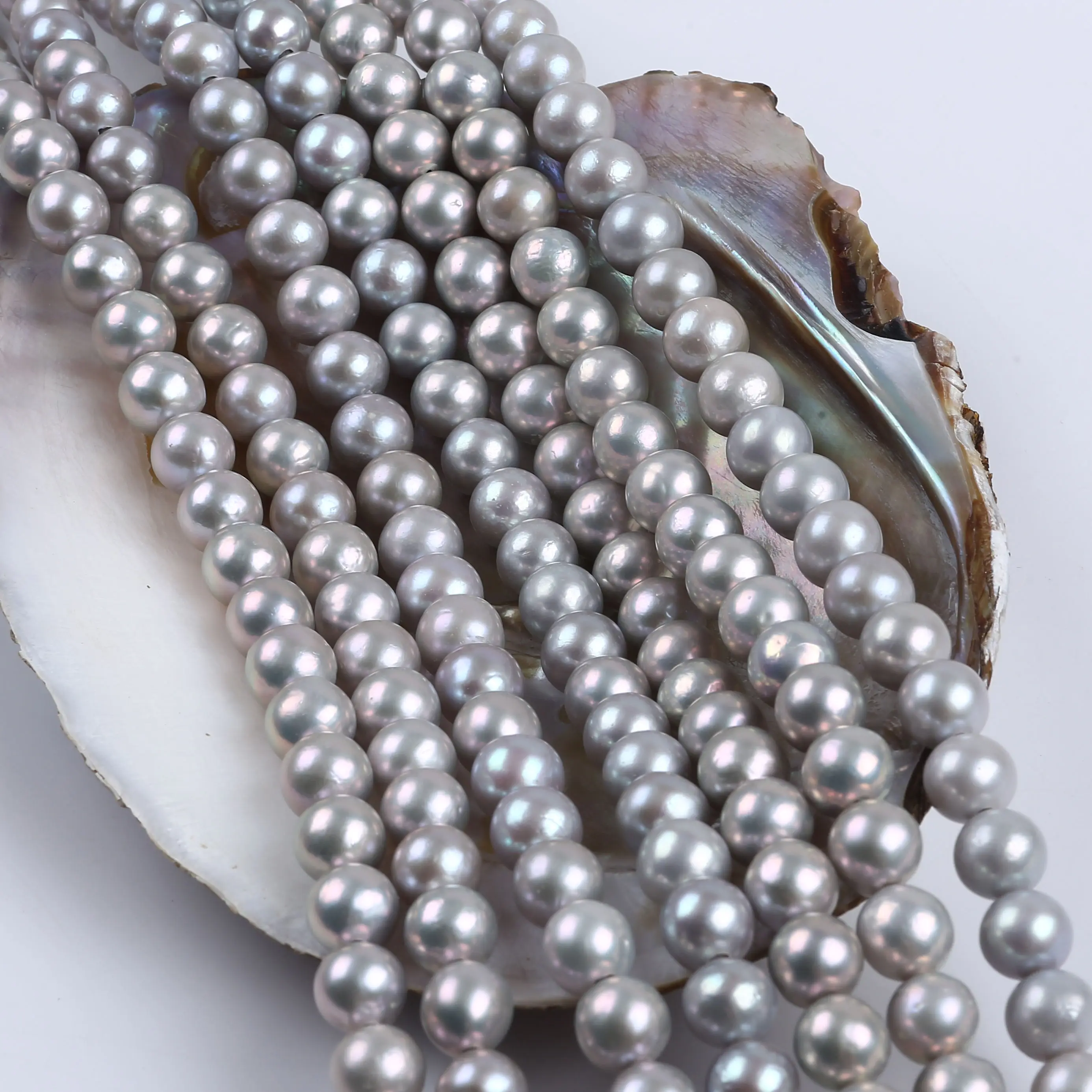 Wholesale 11-14mm Chinese Cultured Edison Round Freshwater Enhanced Pearls Beads Strand For Jewelry Making