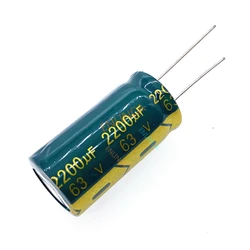 6pcs/lot 63V 2200UF 18*35 High Frequency Low Impedance Aluminum Electrolytic Capacitor 2200uf 63V 20%
