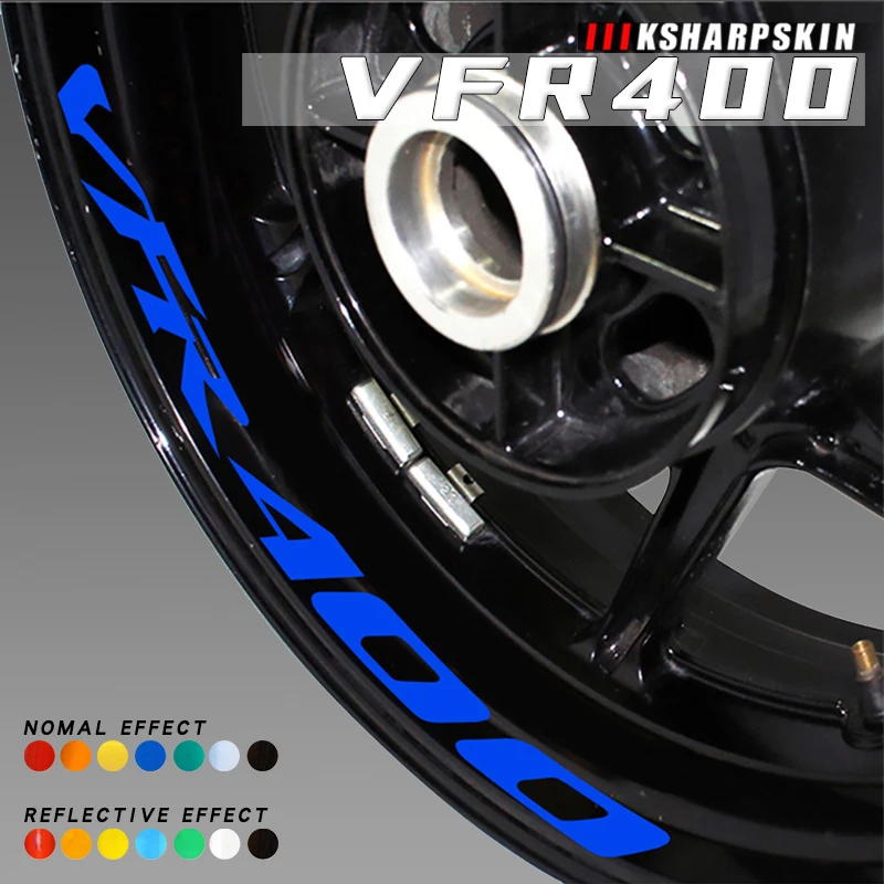 

Reflective motorcycle rim logo stickers multi-color waterproof decals personalized film for HONDA VFR400 vfr400