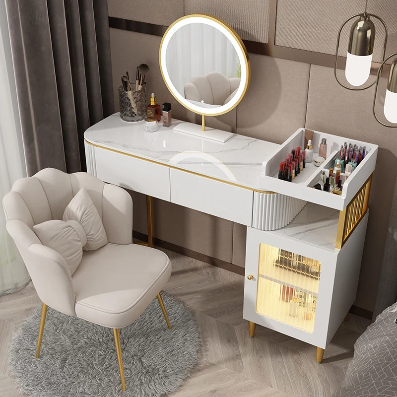 TT Nordic Dressing Table Bedroom Modern Simple Small Apartment Makeup Table 2021 New Storage Cabinet Integrated