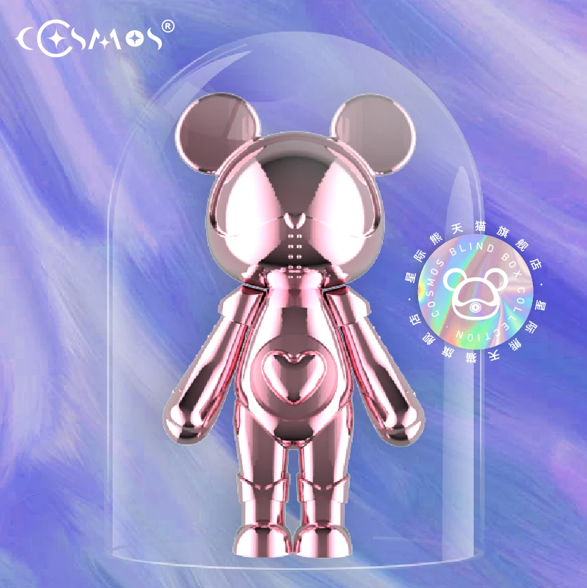 Cosmos Interstellar Bear Electroplating Energy Blind Box Action Figure Anime Decoration Collectible Surprise Birthday Gift