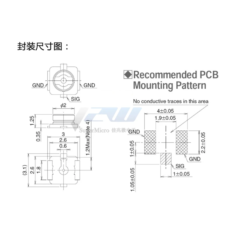 U.FL-R-SMT U FL IPEX / IPX 보드 SMT 연결 PCB 보드 커넥터, SMD IPX 수 소켓 미니 카드 안테나 받침대, 10/20 개