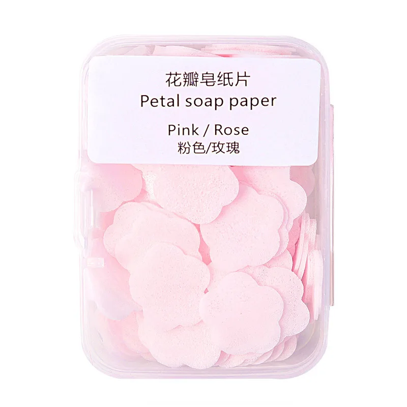 12g/Box *10 Boxes of Portable Soap Paper Disposable Carrying Travel Mini Petal Soap Tablet Box