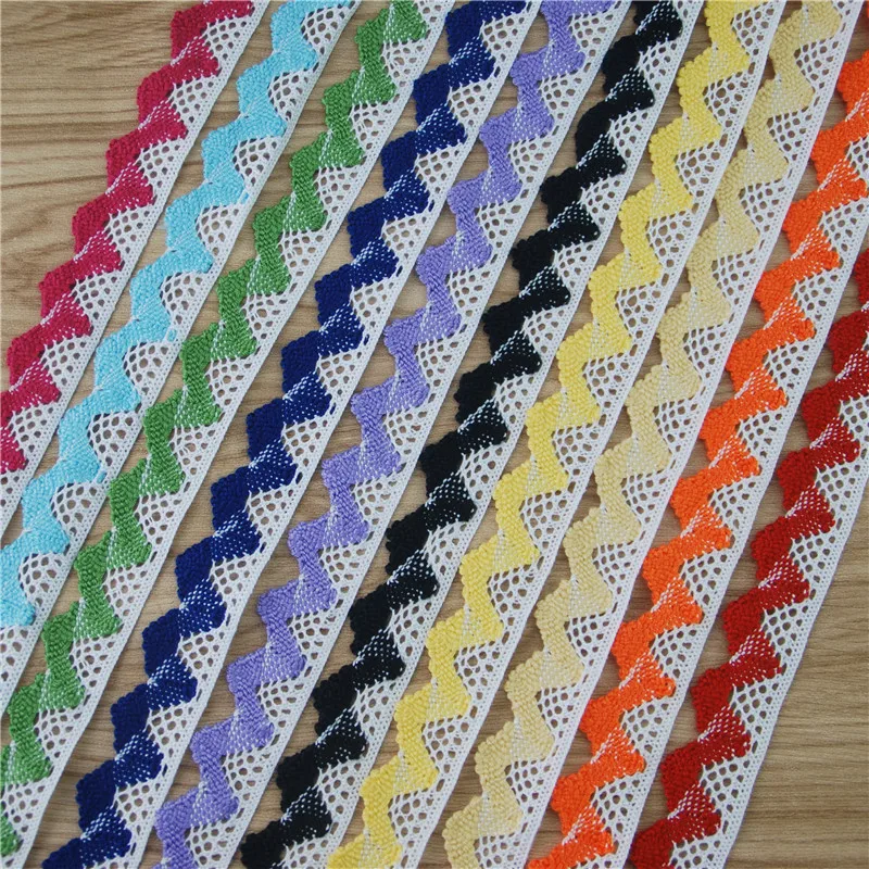 20mm Cotton Lace Trim Colorful Fabric Sewing Accessories Cloth Wedding Dress Decoration Ribbon Craft Supplies 5yards LC031