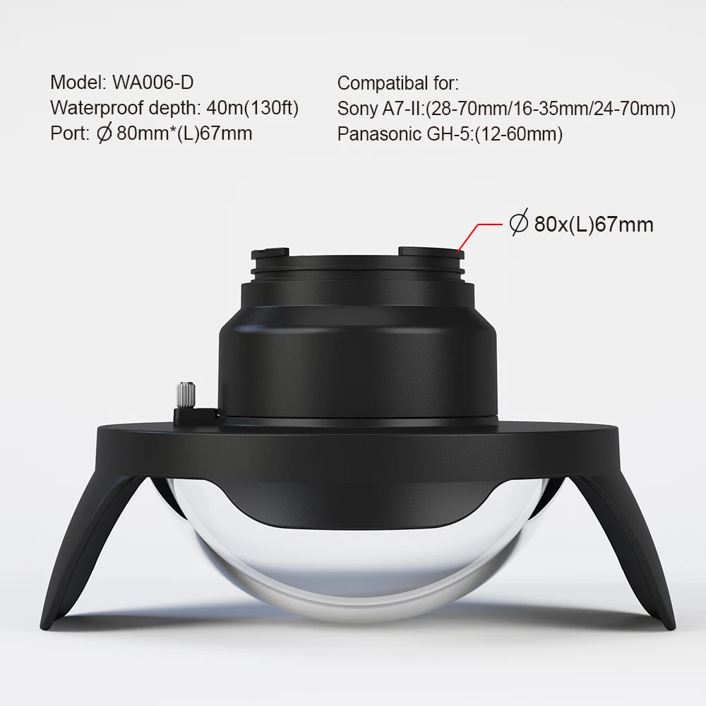 Seafrogs 8 inch Dry Dome Port for Meikon SeaFrogs Housings 40M 130FT Underwater Camera Fisheye for for Sony A7 II Panasonic GH5