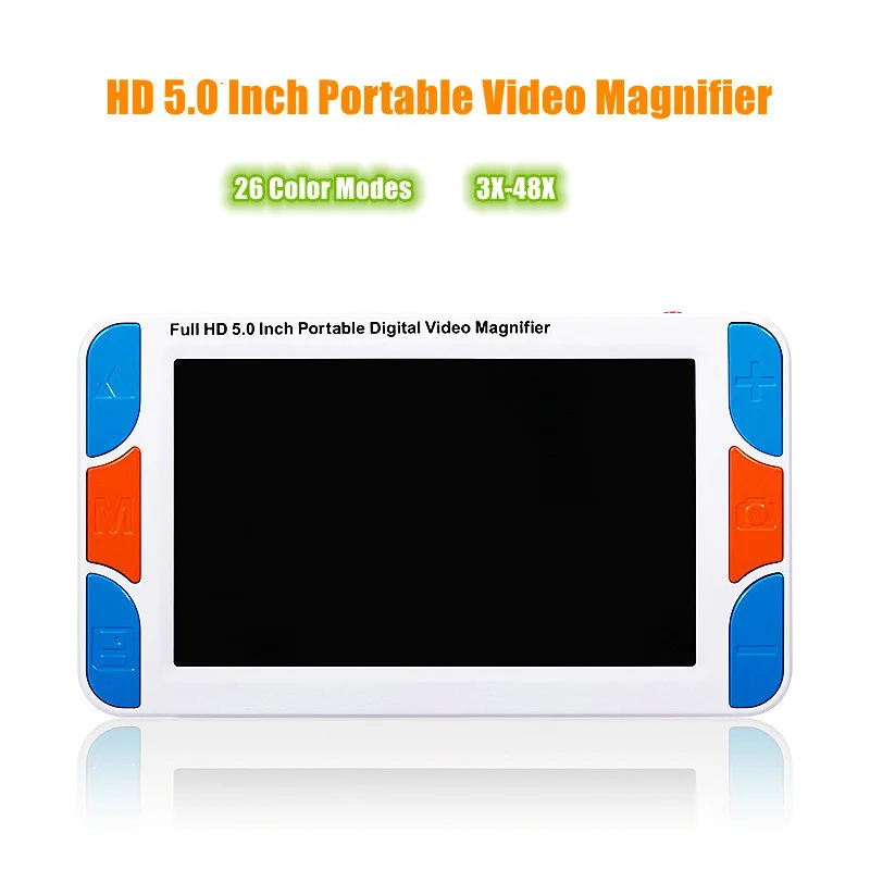 5 Inch LCD Video Magnifier Portable Digital 4X To 48X Infinite 26 Color Amplifying Electronic Reading Aid Magnifier