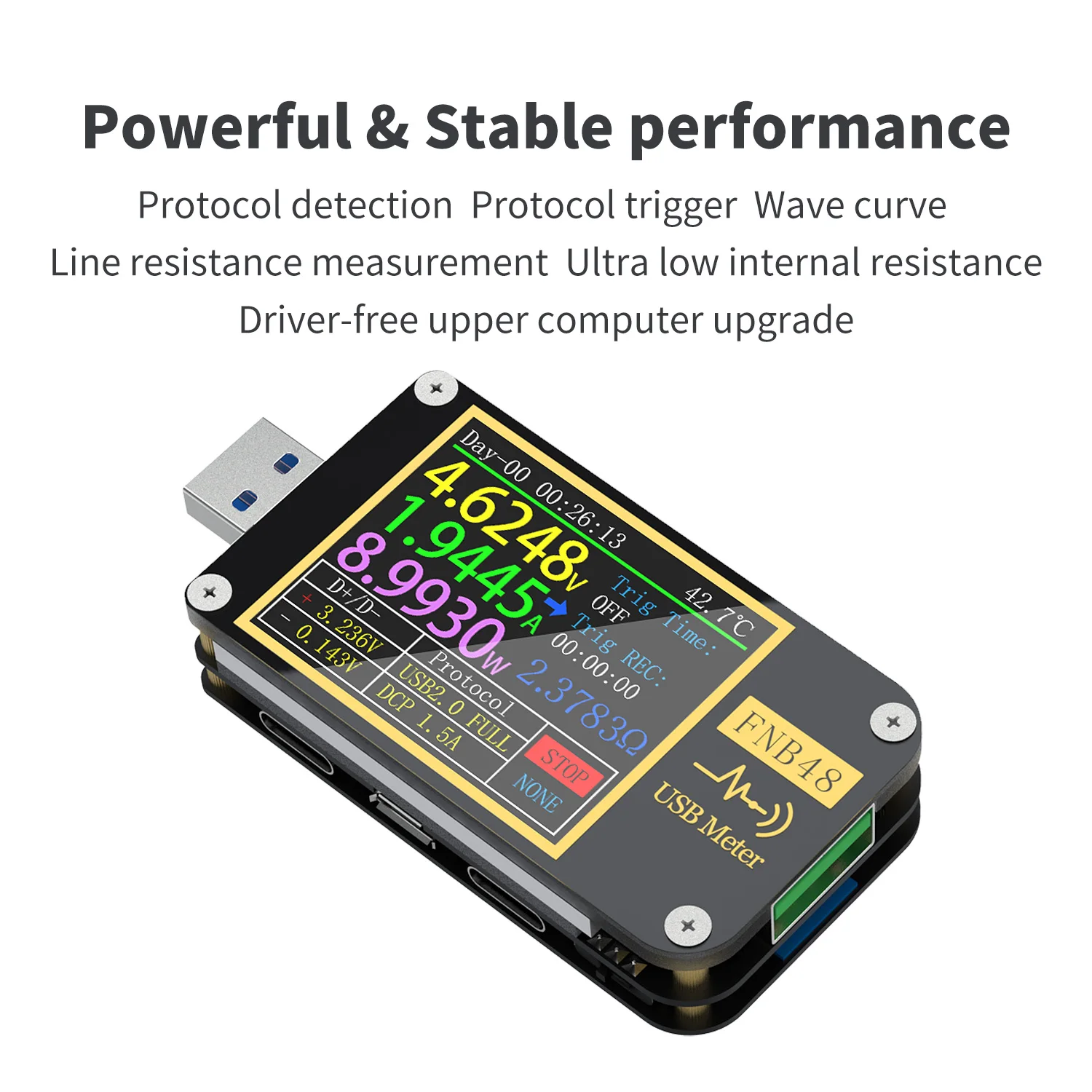 FNB48 PD trigger Voltmeter ammeter Current and Voltmeter USB tester QC4 + PD3.0 2.0 PPS fast charging protocol capacity test