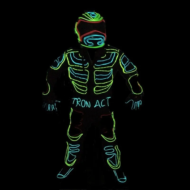 Stage Performance Party LED Tron Dance Costumes Clothing Costume Luminous Led EL Wire Dance Wear