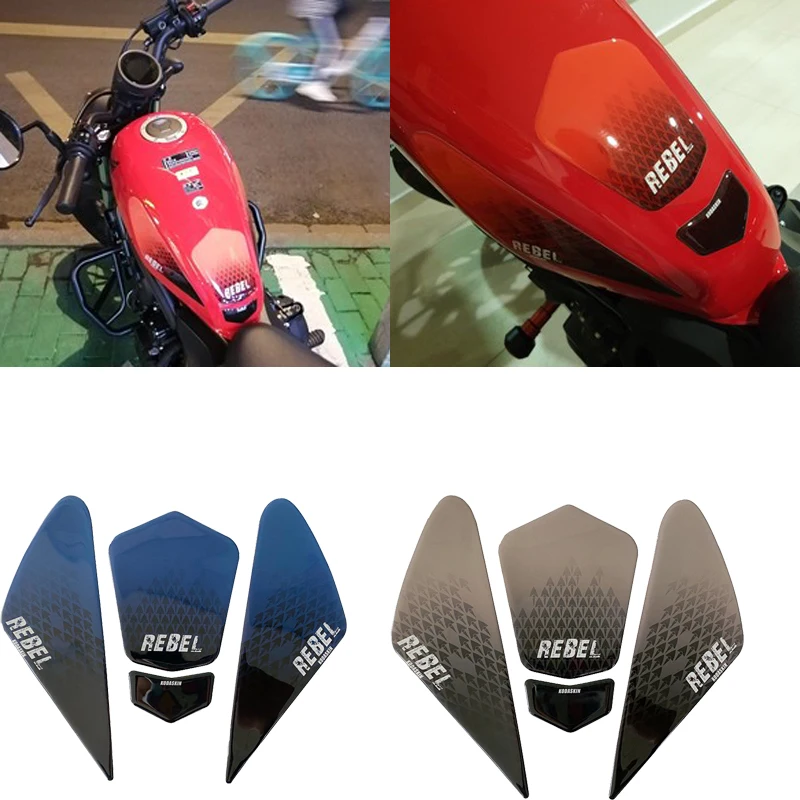 

Motorcycle 3D Printing Tank pad Body Scratch Sticker Side Decoration Decals for Honda REBEL 500 CMX500 rebel500 accessories