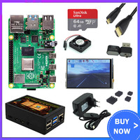 Raspberry Pi 4 Model B 2GB/4GB Kit Board + Power Adapter + Case Box + 32/64GB SD Card + Heatsink for Raspberry Pi 4