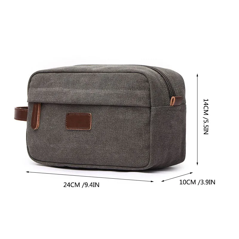 Men\'s Canvas Travel Wash Toiletry Bag Women Cosmetic Makeup Beauty Necessaries Bag Waterproof Dopp Kit Shaving Organizer Handbag