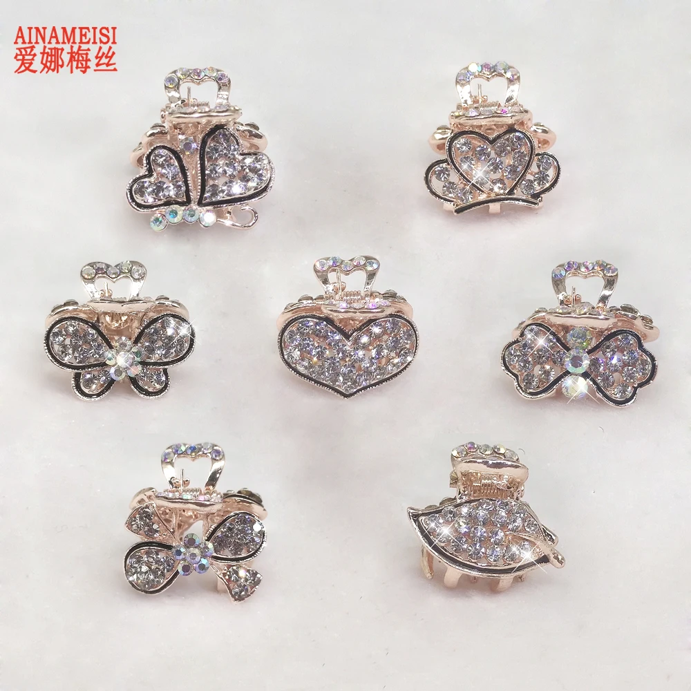 

AINAMEISI Fashion Girl Hair Claw Hairpins Crystal Hair-Accessories Women Leaf Butterfly Heart-Shape Crab Claws Hair Jewelry