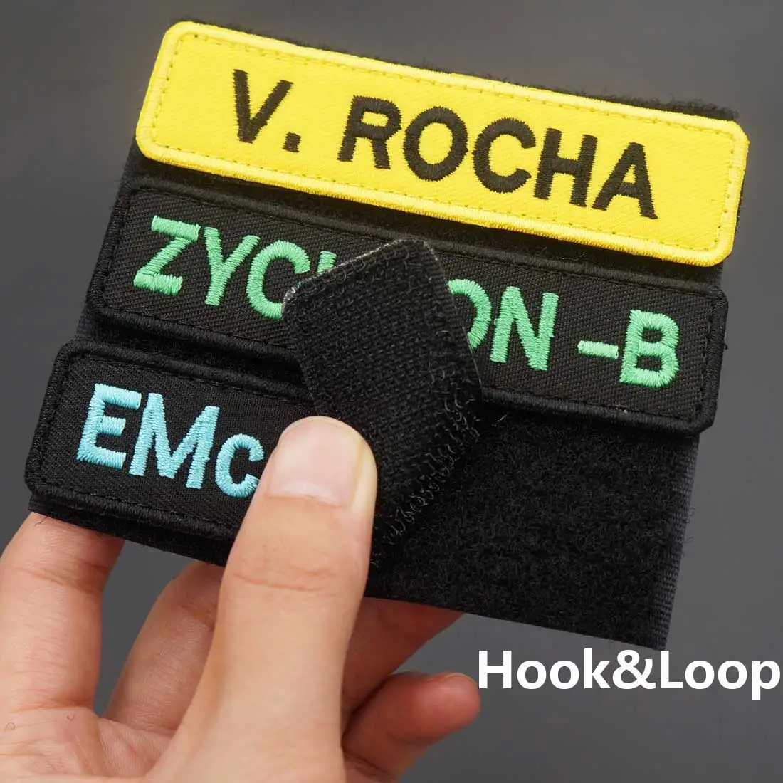 Custom Name Tags Army Blood Number ID Badage Embroidered Punk Rock Patch Iron on Hook Backing