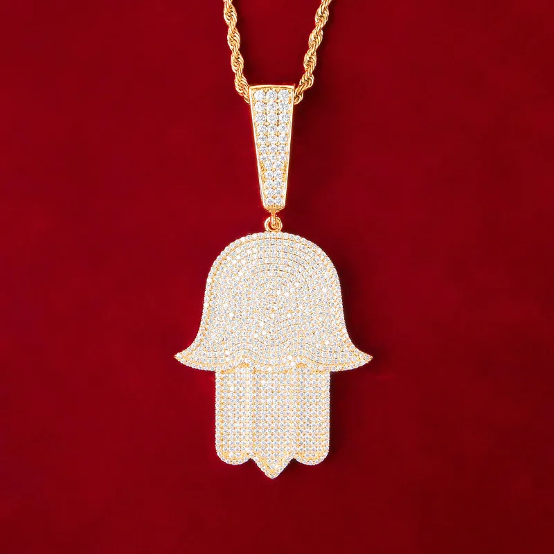 Big Halma Pendant Iced Out Gold Color Hip Hop Jewelry