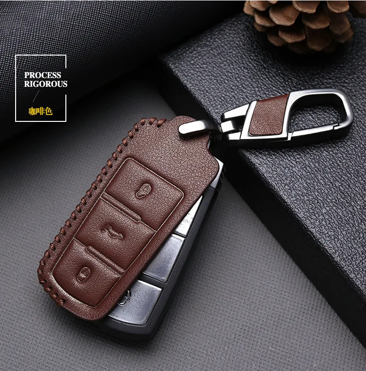 Leather Car Key Cover Case Shell for Volkswagen CC Passat B6 B7 3C CC Magotan R36 B5 B7L Golf 4 7 Polo Tiguan Scirocco 2010-2015