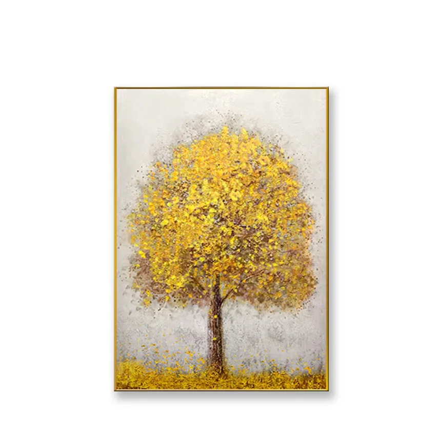 

Big gold money tree landscape picture for home wall decor Handmade oil painting on canvas art picture for living room entrance