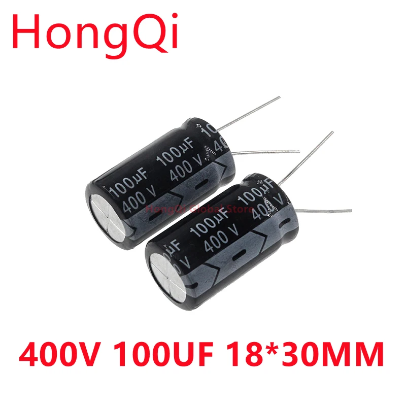 5 قطعة الألومنيوم مُكثَّف كهربائيًا 400V/100 فائق التوهج 400V/100 فائق التوهج مُكثَّف كهربائيًا حجم 18*30mm المكونات في 400V 100 فائق التوهج