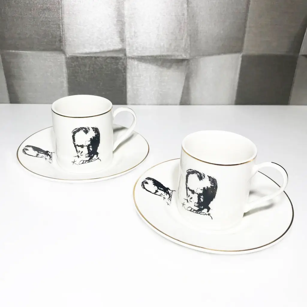 

DOLBOVI Ataturk Illustrated 2'Li cup Pad mug кружка coffee cup cup